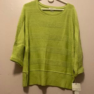 Brand New Liz Claiborne bright green sweater